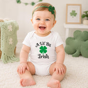 A Lil Bit Irish Baby Bodysuit & T-Shirt | Shamrock Baby Vest, Irish Heritage Newborn Gift & St Patrick’s Day Outfit
