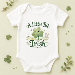 A Lil Bit Irish Baby Bodysuit & T-Shirt | Shamrock Baby Vest, Irish Heritage Newborn Gift & St Patrick’s Day Outfit