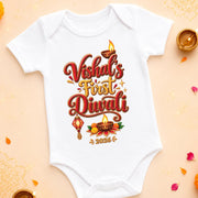 Personalised Baby's First Diwali Bodysuit | Custom Name Diwali Baby Vest | My First Diwali Outfit | 2 Designs | NB-24M