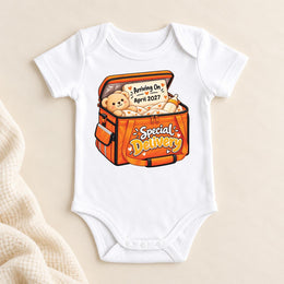 Personalised Pregnancy Announcement Baby Bodysuit, Special Delivery Due Date Reveal, Pregnancy Reveal Gift