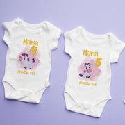 Personalised Cute Unicorn Monthly Milestone Bodysuit | Custom Name Baby Grows Set 1-12 Months